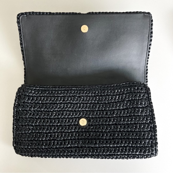 Authentic YSL Saint Laurent Kate 99 Woven Raffia Shoulder Bag w/ Tassel - Picture 6 of 13